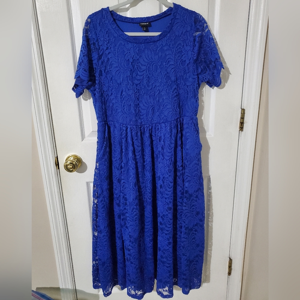Torrid Midi Lace Fit and Flare Dress